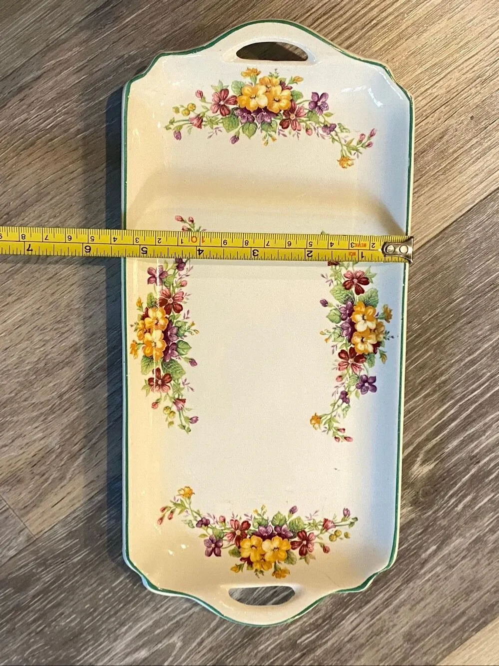 Burleigh Ware Floral Handled Serving Tray Burslem England.vintage